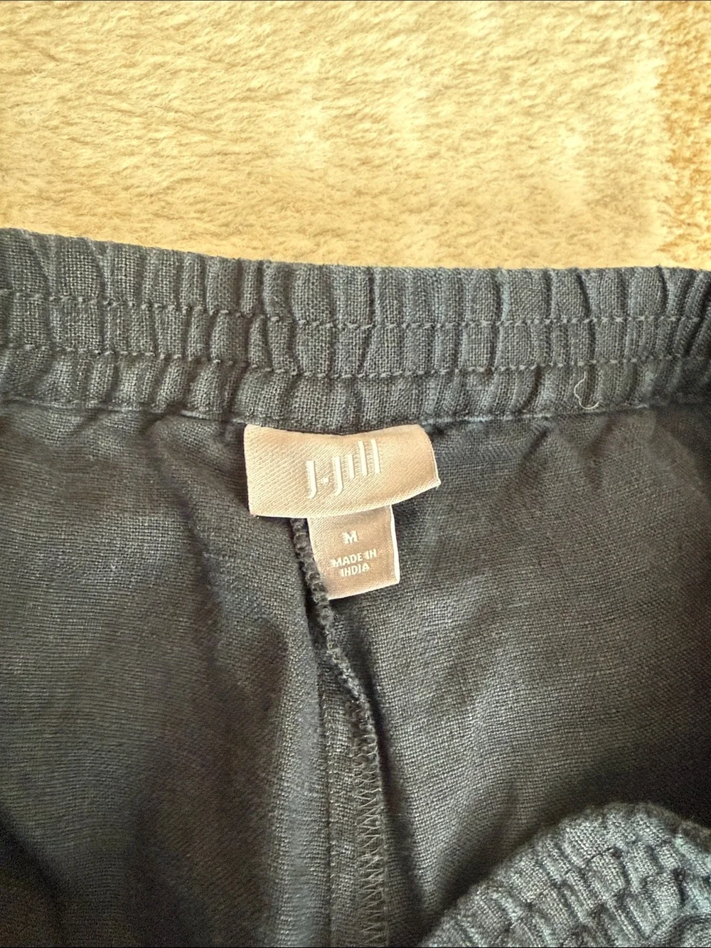 J. Jill 100% Linen Black Straight-Leg Chinos Pants Everyday Casual Women’s Sz M